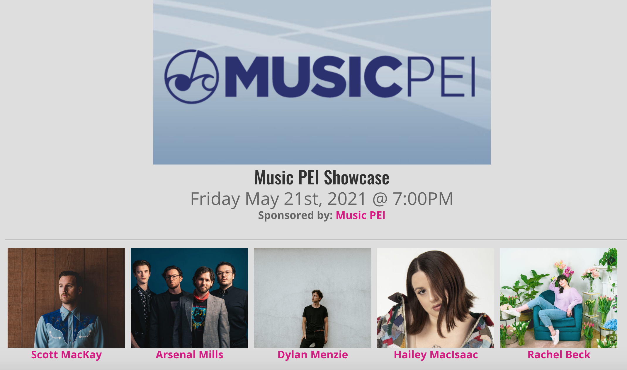 Music PEI Showcase CMW 2021 Poster