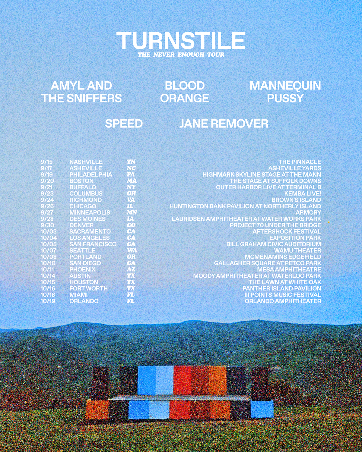 Turnstile Never Enough tour poster