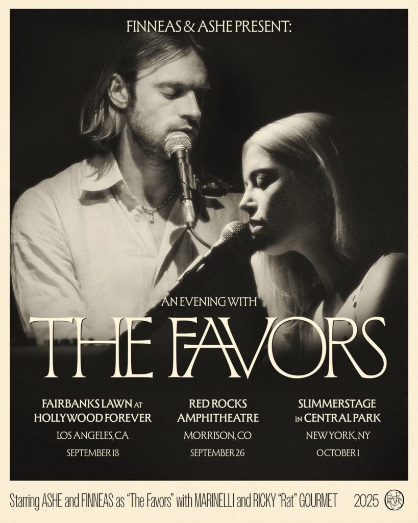 Ashe and FINNEAS, performing together as The Favors, 2025 tour poster