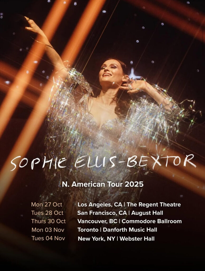 Sophie Ellis-Bextor North American 2025 tour poster
