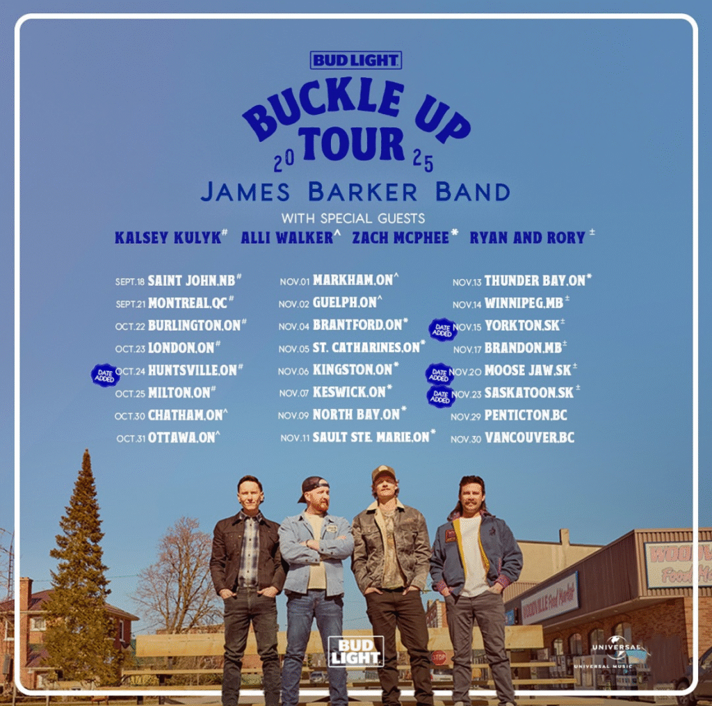 James Barker Band Bud Light Buckle Up Tour poster